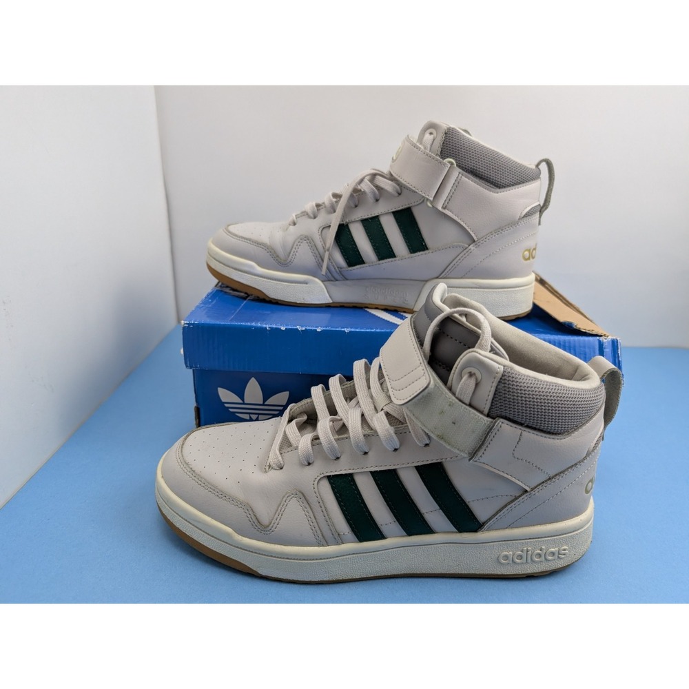 adidas Postmove Mid Mens Sz 10.5 Grey Green Gum Basketball Shoes GZ1339 Sneakers